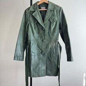 Kenar leather trench coat